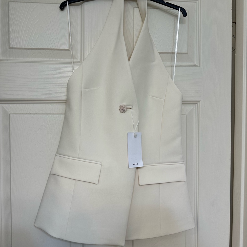 Mango Ivory Halter Vest & Pant set